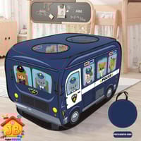 Kids' Cartoon Police & Fire Truck Pop-Up Play Tent - Skylight, Indoor/Outdoor Fun_img_0