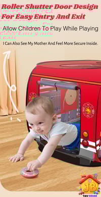 Kids' Cartoon Police & Fire Truck Pop-Up Play Tent - Skylight, Indoor/Outdoor Fun_img_5