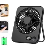 Desk Fan Portable USB Rechargeable Fan 180° Tilt Folding Personal Fan With Power Display 5 Speeds Ultra Quiet Table Fan_img_0