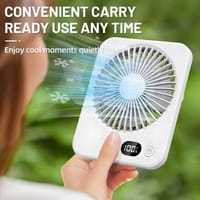 Desk Fan Portable USB Rechargeable Fan 180° Tilt Folding Personal Fan With Power Display 5 Speeds Ultra Quiet Table Fan_img_5