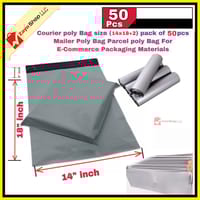 Courier poly Bag size (14x18+2) pack of 50 pcs Mailer Poly Bag Parcel poly Bag For E-Commerce Packaging Materials_img_0