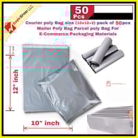 Courier poly Bag size (10x14+2) pack of 50 pcs Mailer Poly Bag Parcel poly Bag For E-Commerce Packaging Materials_img_0