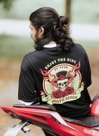 VE Gear “DEATH RIDER”  Black and white Oversized T-shirt_img_4