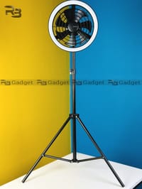 JISULIFE FA17 Rechargeable Fan with LED Ceiling Fan with - Long Tripod Stand_img_1