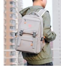 Men's Trend-Brand Waterproof Backpack Ash colour...( code 132)... ঢাকা সিটিতে ৭০, বাইরে ১৩০ টাকা কুরিয়ার চার্জ প্রযোজ্য_img_1