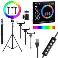 14 Inch MJ36 RGB Soft Ring Light Circle Photography Lighting 16 Colour Led RGB Ring Light with Phone Tripod Stand_img_0