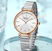 9081 Elegant Stainless Steel Analog Watch for Women - Stunning Silver Blue Design_img_2
