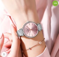 9081 Elegant Stainless Steel Analog Watch for Women - Stunning Silver Blue Design_img_3