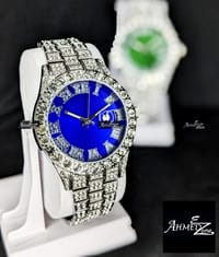 Full Iced Hip Hop Watch Blue Dial_img_1