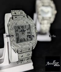 Trendy Square Hip Hop Iced Watch_img_0