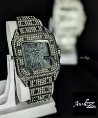 Trendy Square Hip Hop Iced Watch_img_0