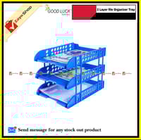 Good Luck File Organizer 3 Tray Blue or Black 1pcs_img_0