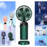 Portable Handheld Fan 5 Speeds 2000mAh Mini Pocket Fan Rechargeable 2.5W Powerful Wind Phone Holder Design Fans_img_5