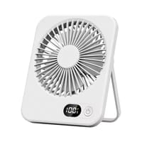 Desk Fan Portable USB Rechargeable Fan 180° Tilt Folding Personal Fan With Power Display 5 Speeds Ultra Quiet Table Fan_img_6