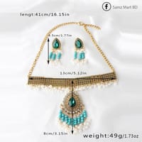 Luxury Premium Quality Indian Style Green Stone Luxury Jhumka Necklace Set_img_4