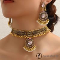 Luxury Premium Quality Indian Style Multi Color Necklace Set_img_2