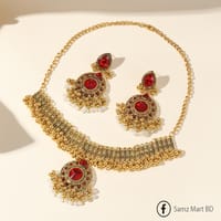 Luxury Premium Quality Indian Style Multi Color Necklace Set_img_4