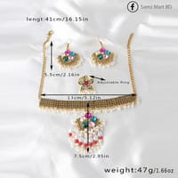 Luxury Premium Quality Indian Style Mix Stone Luxury Jhumka Necklace Set_img_4