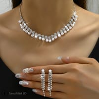 European style Luxury Dimond Cut Pearl Necklace_img_0