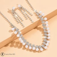 European style Luxury Dimond Cut Pearl Necklace_img_1
