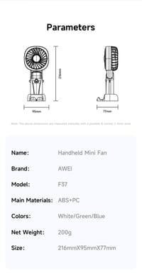AWEI F37 Multifunctional Handheld Fan_img_11