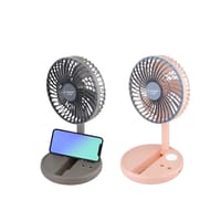 JYSUPER JY-2215 Folding Rechargeable Fan With LED Light – Random Color_img_0