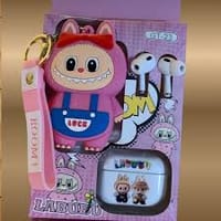 Cute Cartoon 3D Silicone Protective Shell Hard Box Labubu Earbuds_img_2