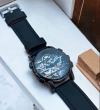 OBLVLO Luxury Retro Casual Men Skeleton Automatic Watches Mechanical Calfskin Strap Mineral Crystal Glass Waterproof Dial 45 VM_img_4