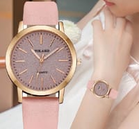 Leather Ladies Watch (pink) Yoloko_img_1