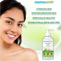 Mamaearth aloe vera gel with pure aloe vera & vitamin E for skin and hair 300.0 ml_img_3