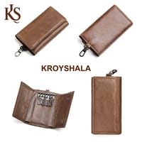 KROYSHALA Black & Chocolate Key Ring Holder Folding Key Ring For Bikers , Key Ring For Lockers Wallet For Men_img_2