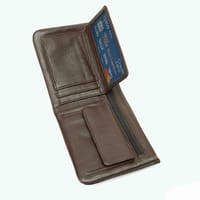Kroyshala Men's Leather Wallet – Slim Bifold Design – Brown – Genuine Leather_img_3