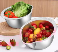 চাল এবং সবজি ধোয়ার ছাঁকনি বাটি (স্টেইনলেস স্টিল)_img_1