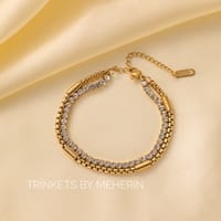 White diamond double chain bracelet_img_1