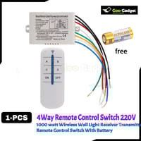 4-Way 220V Digital Wireless Remote Control Switch with Receiver & Battery – Wall Light Control System_img_0