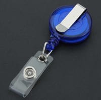 Blue yo yo Reel ID Card Badge Holder -Ring Retractable Coil Round shape_img_0