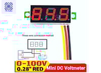 LED Display Mini 0.28 inch DC 0-100V Digital Voltmeter 100V Volt Panel Indicator Monitor Voltage Meter - Compact LED Voltmeter for Voltage Monitoring_img_0