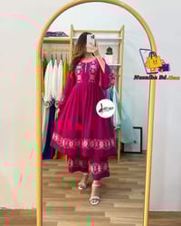 প্রিমিয়াম লিলেন কাপড়💝সম্পূর্ণ এমব্রয়ডারি সুতার কাজ_img_1