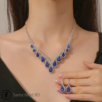Royal Blue Luxury Dimond Cut Necklace_img_0