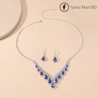 Royal Blue Luxury Dimond Cut Necklace_img_1