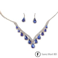 Royal Blue Luxury Dimond Cut Necklace_img_3