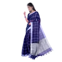 Maroon& Blue Halfsilk Saree for Women_img_0