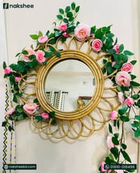 Rattan Mirror (RM02) + Rose vine_img_1