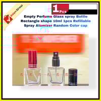 Empty Perfume Glass spray Bottle Rectangle shape 10ml 1pcs Refillable Spray Atomizer Random Color cap_img_0