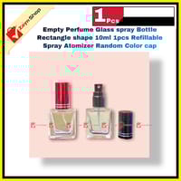 Empty Perfume Glass spray Bottle Rectangle shape 10ml 1pcs Refillable Spray Atomizer Random Color cap_img_1