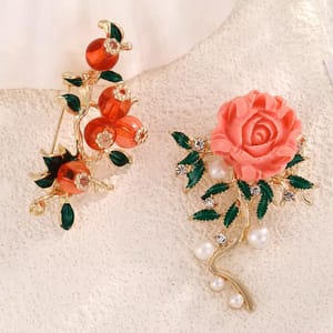 Peony Flower Pearl Brooch