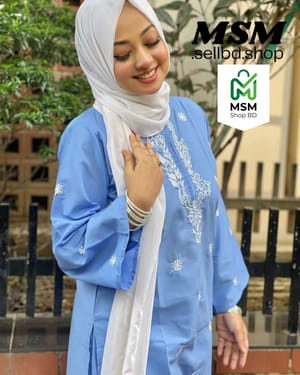 রেডিমেড এমব্রয়ডারি থ্রি-পিস (প্যান্ট ও ওড়না সহ)