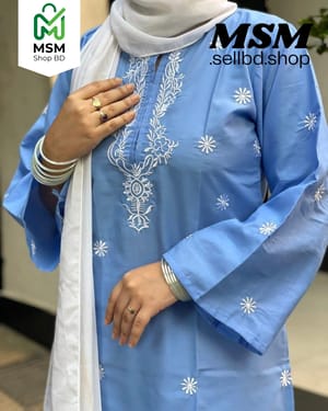 রেডিমেড এমব্রয়ডারি থ্রি-পিস (প্যান্ট ও ওড়না সহ)