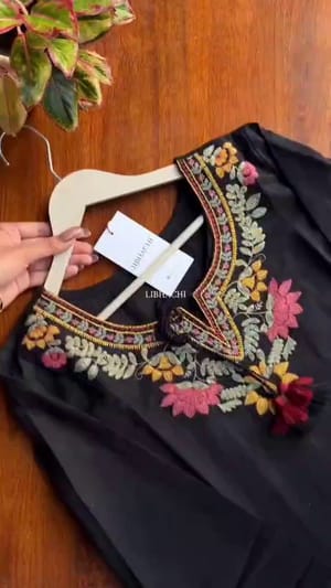 Kashmiri Embrodury Work Cotton Short Kurta