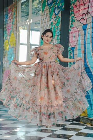 Adjustable Waist Princess Long Gown – Eid Special 2026 (XL–3XL)